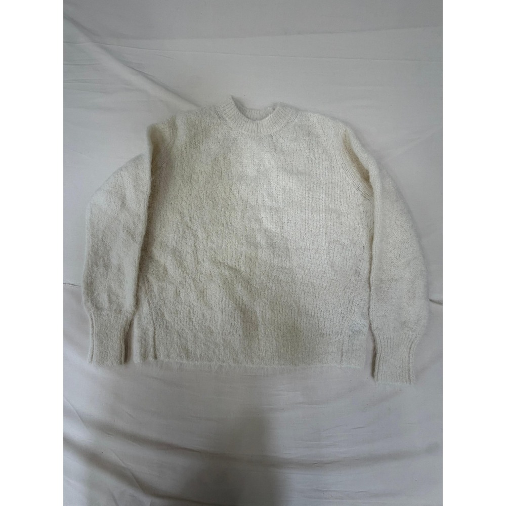 AllSaints Ivory Fuzzy Knit Sweater‎ Women's Small Soft Crewneck Pullover